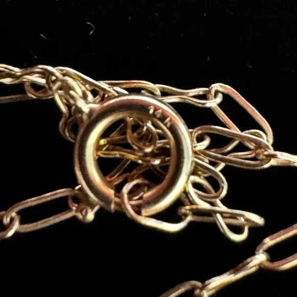 14k yellow gold vintage handmade link chain necklace - Picture 4 of 6